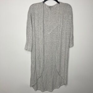 BKE by the buckle gray ribbed open cardigan size small